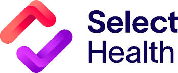 SelectHealth logo with purple and red checkmarks beside the text under insurances that are in network at Tangible Therapy
