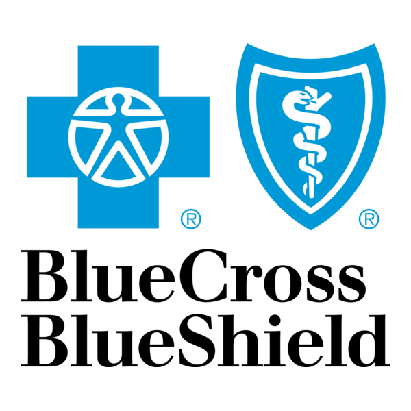 Blue Cross and Blue Shield logos with the text "Blue Cross Blue Shield" below under insurances that are in network at Tangible Therapy