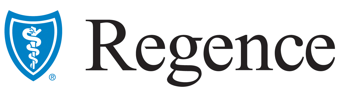 Regence logo with a shield containing a caduceus symbol, and the word 'Regence' in black text under insurances that are in network at Tangible Therapy